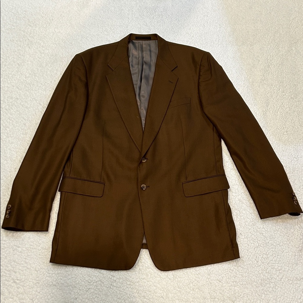 Charles Jourdan Brown Men's Cashmere Silk Blazer Jacket size 48 Extra Long